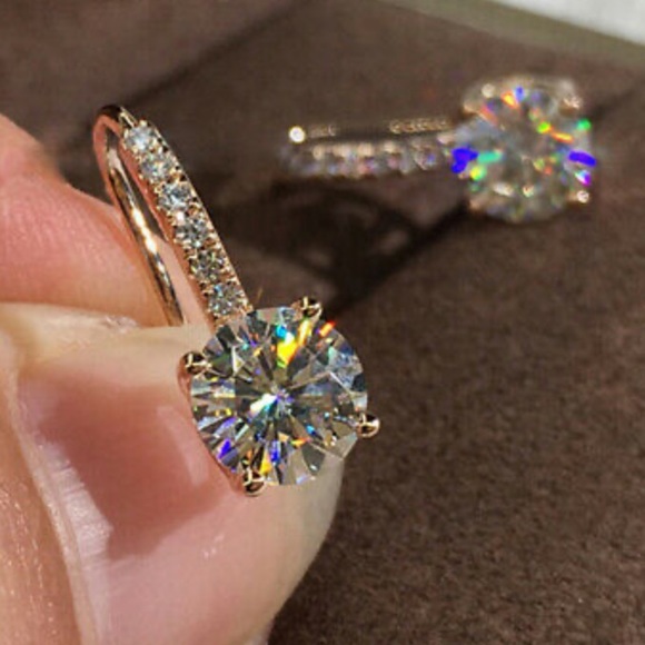 NEW 18k gold plated diamond earrings - Picture 2 of 6